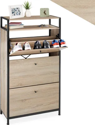 Produktbild von tectake® Schuhschrank Braddock inklusive Kippschutz, 61 x 32 x 130 cm