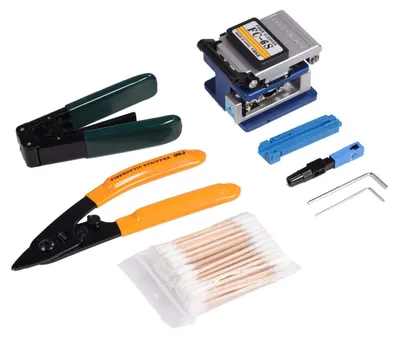 Glasfaser-Werkzeugset FTTH, präzise, mit Kabeltester und Fasermesser