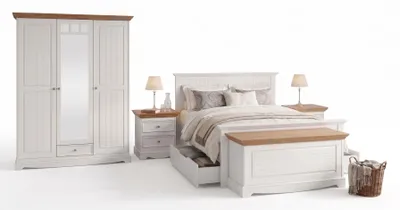 Produktbild von Schlafzimmer-Set Belluno Elegante 7-teilig Massivholz Ausführung wählbar