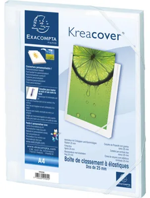 Produktbild von Exacompta 17x Archivbox PP 700µ, Rücken 25mm, A4, Kreacover, Weiß, 59589E