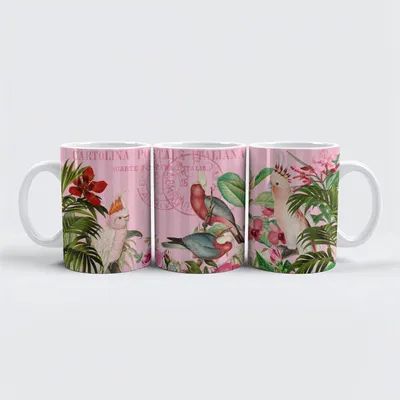 Produktbild von raxxa Premium-Tasse "Cockatoos Flower Paradise"