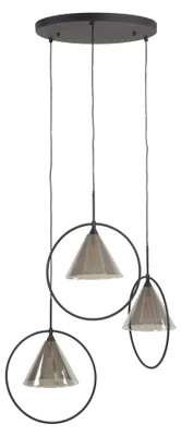 Produktbild von FURNLUX Deckenleuchte Konisch Schwarz Und Glas Schwarz 45cm / Hauptfarbe: Schwarz / Abmessungen: 45 x 180 x 45 cm