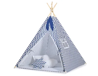 Image de Tipi pour enfants avec plumes suspendues granatbleu