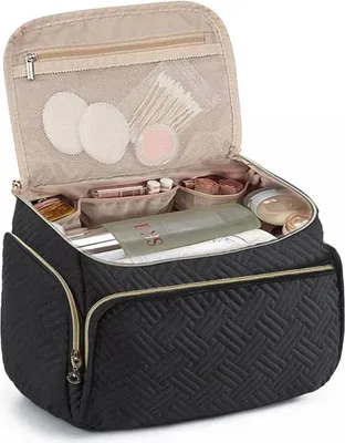 Produktbild von Große Kosmetiktasche/Waschtasche – Wasserdichte Reise-Kosmetiktasche – Schwarz