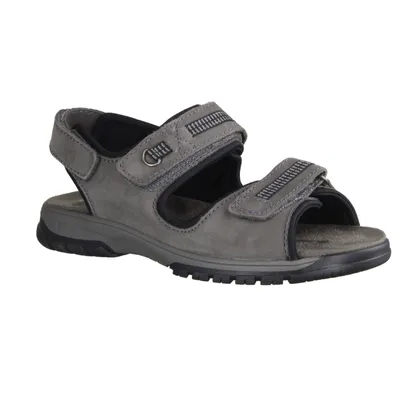 Produktbild von Waldläufer Harald 372002-007 Herrensandale, bequem, Leder, Asphalt - Herrenschuhe Sandale / Pantolette, Grau, leder (denver)