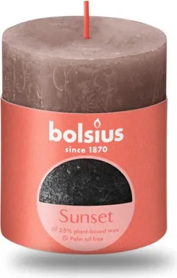 Produktbild von Bolsius Rustik Kerze Cremiges Karamell Anthrazit 80/68mm