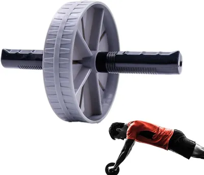 Produktbild von Bauchmuskelroller mit weichen Griffen, Ganzkörpertrainer, Muskelformung, Heimfitnessgerät.