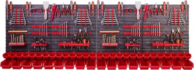 Produktbild von Stapelbakken Wandrek für Werkzeuge - 231,6 x 78 cm - Lagersystem für Garage und Werkstatt