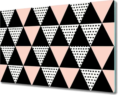 Produktbild von Glas Schneidebrett Herdabdeckplatten Schneideplatten - 80x52 cm - Dreiecke Muster