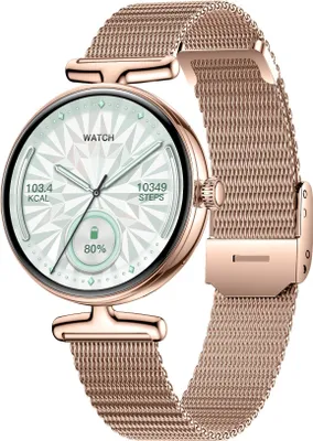 INF Goldene Multifunktionale Smartwatch mit AMOLED, Bluetooth und Gesundheitsüberwachung Gold