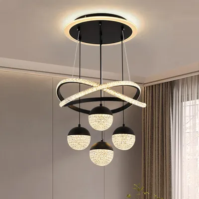 Produktbild von LED Kristall Kronleuchter 54W Einstellbare Edelstahl Pendelleuchte Dimmbare mit Fernbedienung Hängelampe für Schlafzimmer Wohnzimmer Esszimmer,