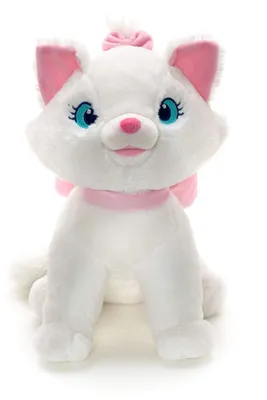 Zdjęcie produktu dla Oficjalna, średniej wielkości pluszowa zabawka Marie z serii "Koty Adamskie" od Disney Store, idealna dla dzieci, wysokość 32 cm. Klasyczna postać w formie pluszaka, urocza kotka z haftowanymi detalami i miękką powierzchnią