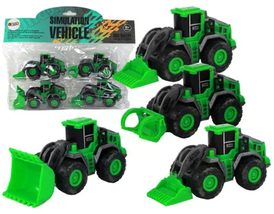 Produktbild von Lean Toys Landwirtschaftliches Fahrzeugset Grüne Traktoren 4-teilig
