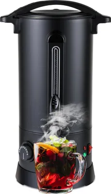 Immagine prodotto di Jayseuw bollitore per vin brulé 10L in acciaio inox rubinetto termostato 1800W indicatore di livello di protezione dal surriscaldamento