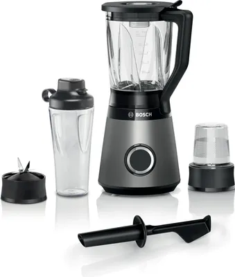 Produktbild von Bosch Serie 4 MMB6177S Mixer 1,5 l Tischplatten-Mixer 1200 W Schwarz  Silber