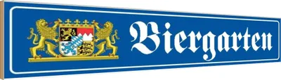 Produktbild von vianmo Holzschild 10x46 cm Biergarten  Geburtstag Feiern Party