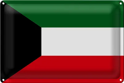 Produktbild von Blechschild Flagge Kuwait 30x20cm Flag of Kuwait