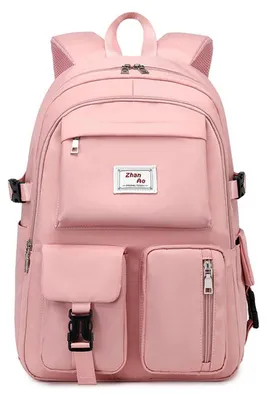 Produktbild von Tagesrucksack mit Laptopfach für 15,6 Zoll, wasserdichtes Polyester, Rosa