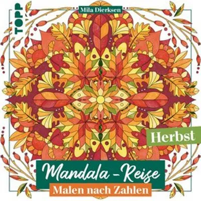 Produktbild von frechverlag Mandala Ausmalbuch Herbst Malen-nach-Zahlen groß quadratisch Mila Dierksen