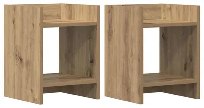 Immagine prodotto di vidaXL Porta piante, 2 pezzi, effetto legno artigianale "Rovere", 30 x 30 x 40 cm