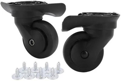 Image de 2 roulettes de rechange noires pour valises