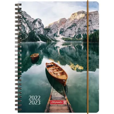 Produktbild von BRUNNEN 1072155183  Wochenkalender  Schülerkalender  2022/2023  "Lake"  2 Seiten = 1 Woche  Blattgröße 14,8 x 21 cm  A5  PP-Einband