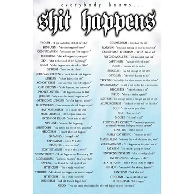 Productafbeelding van "Shit Happens" poster (40cm x 50cm) [Accessoire] Merchandise [Accessoire] Merchandise [Accessoire] Merchandise [Accessoire] Merchandise [Accessoire] Merchandise