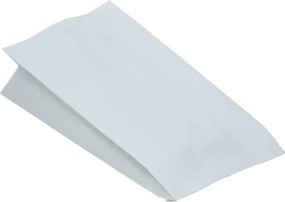 Produktbild von 100x Papierbeutel fettdicht weiß ohne Druck 15+8 x 30 cm
