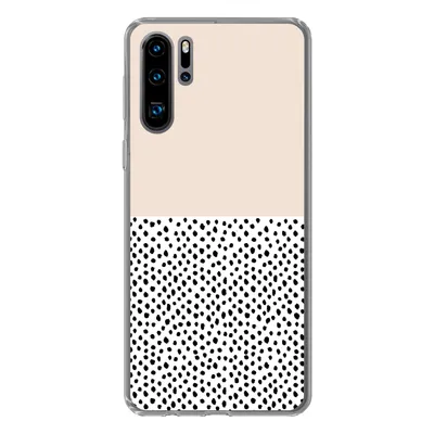 Produktbild von MuchoWow® Handyhülle Schutzhülle Hülle für Huawei P30 Pro Polka dots - Weiß - Schwarz Silikon Softcase Handy Hülle - Schutzdeckel