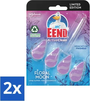 Obrázek produktu pro Toaletní kachna - Active Clean Floral Moon - toaletní blok - vůně: lotos, máta a cedrové dřevo - 38 gr - hodnotné balení - 2 kusy