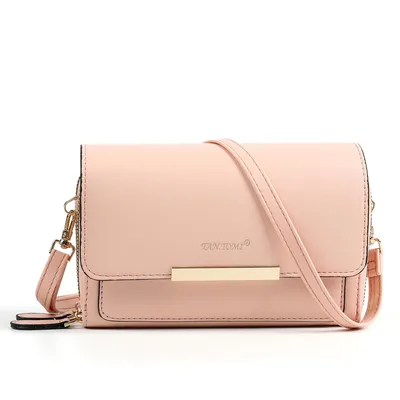 Produktbild von Umhängetasche Damen Handy Umhängetasche - Crossbody Tasche bis zu 6,7 Zoll mit Kartenfächer & Verstellbarer Abnehmbar Schulterriemen (Hellrosa)