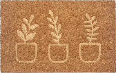 Produktbild von NYVI Fußmatte Kokos - Rutschfest, Wetterfest, für Innen und Außen - Schmutzfangmatte Kokosmatte - 45x75 cm Rechteckig - Blumen