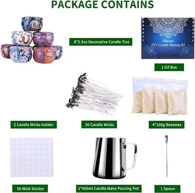 Produktbild von Famanu Set mit 123 Geschenkboxen für DIY-Kerzen - Komplettset