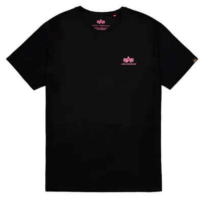 Produktbild von Alpha Industries Basic T Small Logo T-Shirt für Herren Black/Magenta