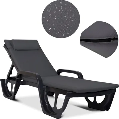 Zdjęcie produktu dla Bazkar MADERA Poduszka ogrodowa na leżak z zagłówkiem 190x55cm S-49 Wygodny materac na leżankę