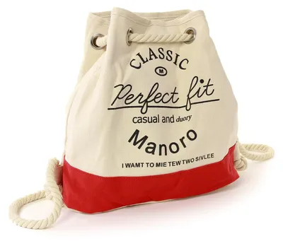 Produktbild von Manoro Damen Herren Handtasche Beuteltasche Rucksack weiß rot Canvas D2OTK216R