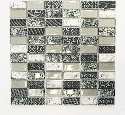 Produktbild von Glasmosaik XCM CRS2 30x30 cm mix Retro silber