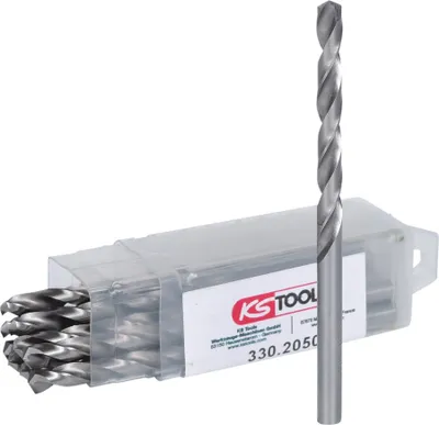 Productafbeelding van KS Tools 330.2050, Boormachine, spiraalboor, rotatie met de klok mee, 5 mm, 86 mm, geschikt voor metaal, kunststof en hout