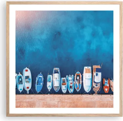 Produktbild von Gerahmtes Poster - Rahmen in heller Eiche - Hafen Hafen £ódŸ - 60x60 cm - Wand Bild - Wanddeko - Wandbilder - Kunstposter - Wandposter - Bilderrahmen - Bilder - Kunstdruck - P2NAC60x60-5081