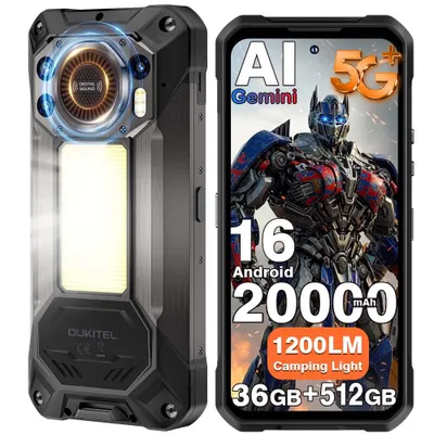 Image de Telephone Portable OUKITEL WP61 5G Smartphone Robust 36/512Go/SD-2TB 20000mAh/45W 6,78" FHD+ 120 Hz Android 16 IP68 108MP+32MP/GPS/NFC/SOS - Noir
