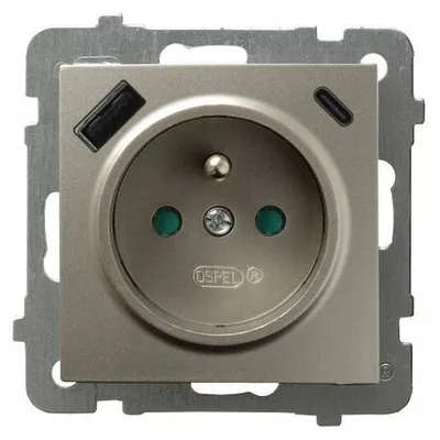 Produktbild von Ospel AS Steckdose mit USB-A+C Unterputz Silber 20W