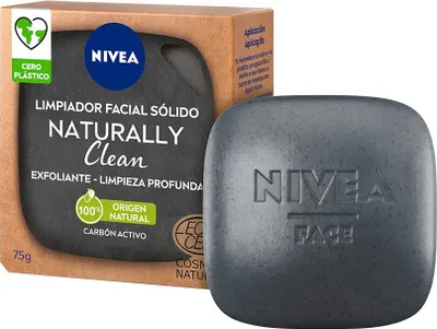 Image de Nettoyant visage Naturally Clean Nivea Solide Exfoliant Charbon Actif (75 g)
