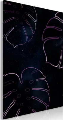 Produktbild von Vlies Leinwandbild - Galactic Monstera (1 Part) Vertical 40x60 cm Blätter b-A-0493-b-a