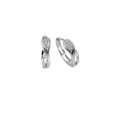 Produktbild von Zeeme Basic Ohrringe 925/- Sterling Silber 1,4cm weiß Zirkonia weiß 025210043