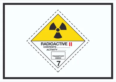 Produktbild von Schild radioaktive Stoffe Symbol Radioactive II-GELB A0 Rückseite selbstklebend