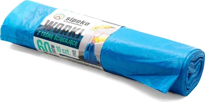 Obrázok produktu pre LDPE vrecia na odpadky s páskou SIPEKO 60L 10ks. MODRÉ