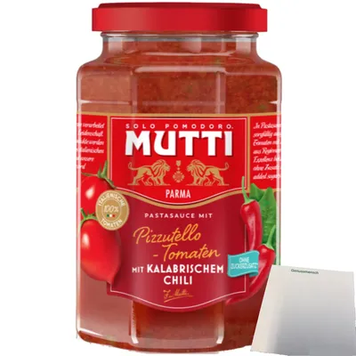 Produktbild von Mutti Tomato Pasta Sauce mit kalabrischem Chili (400g Glas) + usy Block