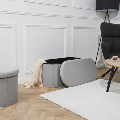 Image de Coffre Banc Pliable - HOME DECO FACTORY - Gris