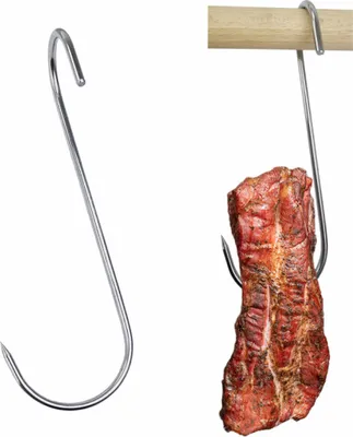 Produktbild von S Haken zum Räuchern von Fleisch 13cm x 10 - Fleischhaken, Metzgerhaken