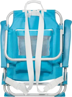 Produktbild von Famanu Klappstuhl Strandstuhl mit Kissen - Pastellblau, 64x63x82 cm
